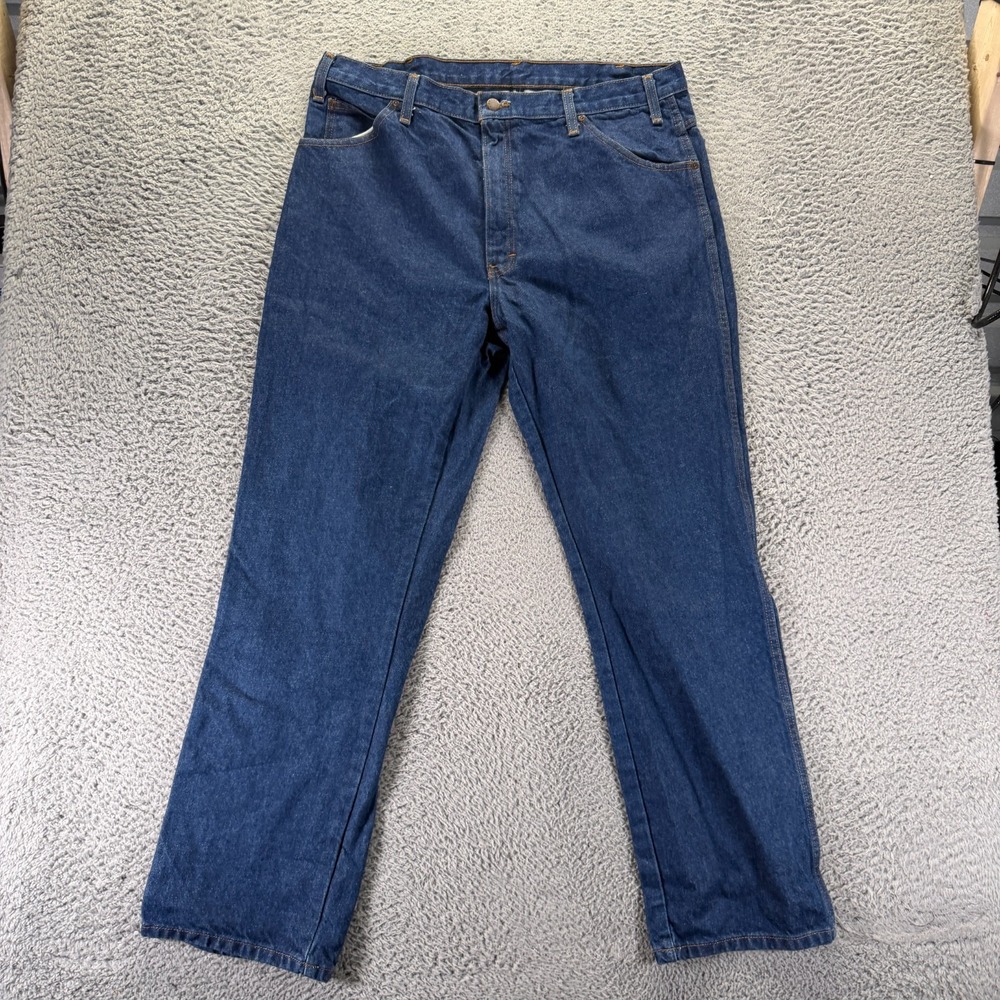 Dickies Jeans Mens 38x32 Blue Cotton Denim Straight Leg Workwear Utility Travel